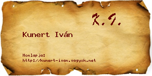 Kunert Iván névjegykártya